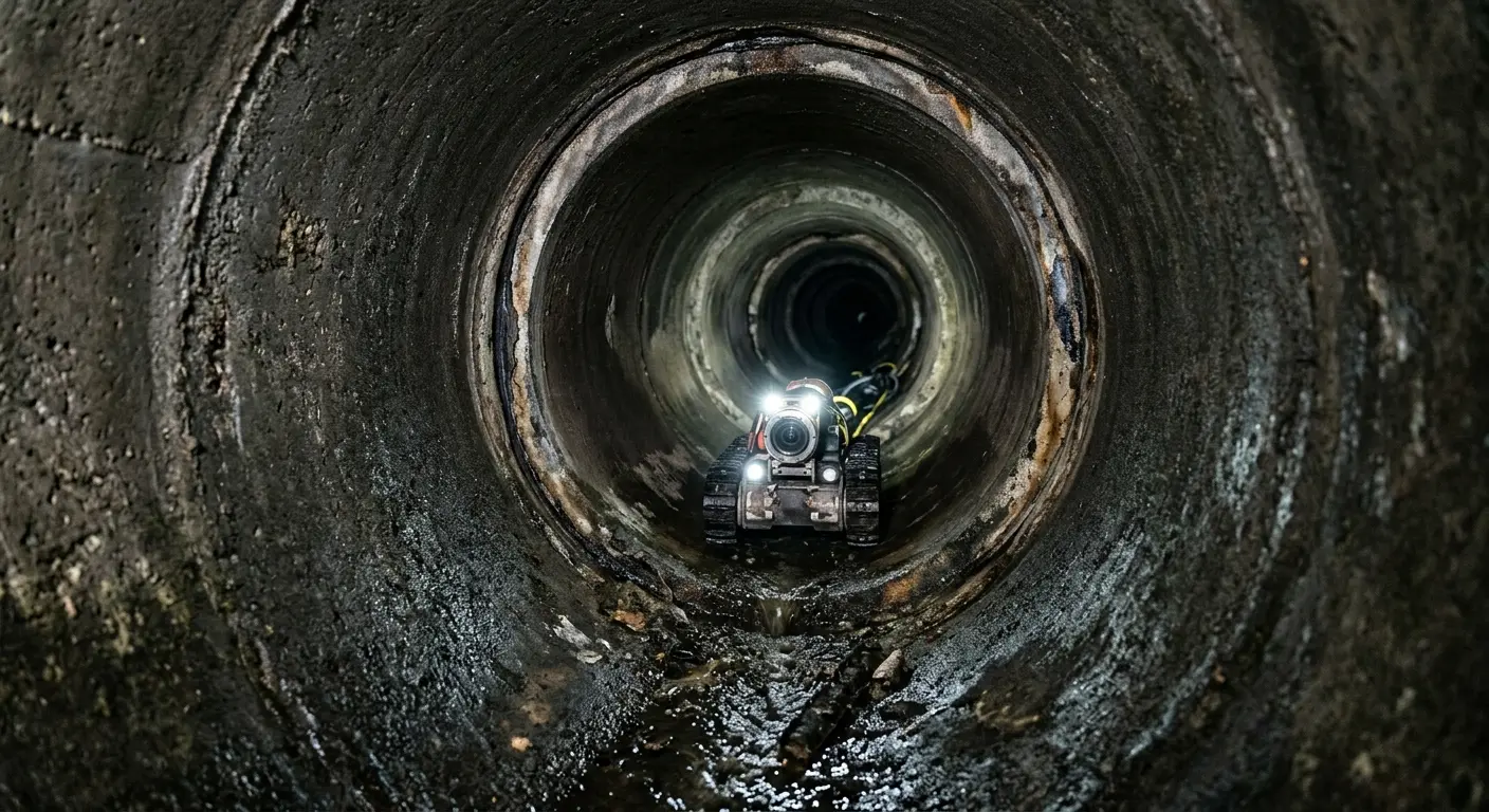 Robotic sewer camera inspecting pipe interior for Sewer Line Repair in Verdigris